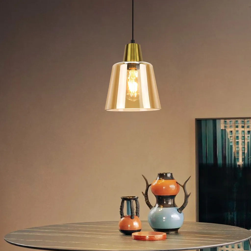 ZMH Lampadario Retrò Industriale Vetro Trasparente E27 per Cucina