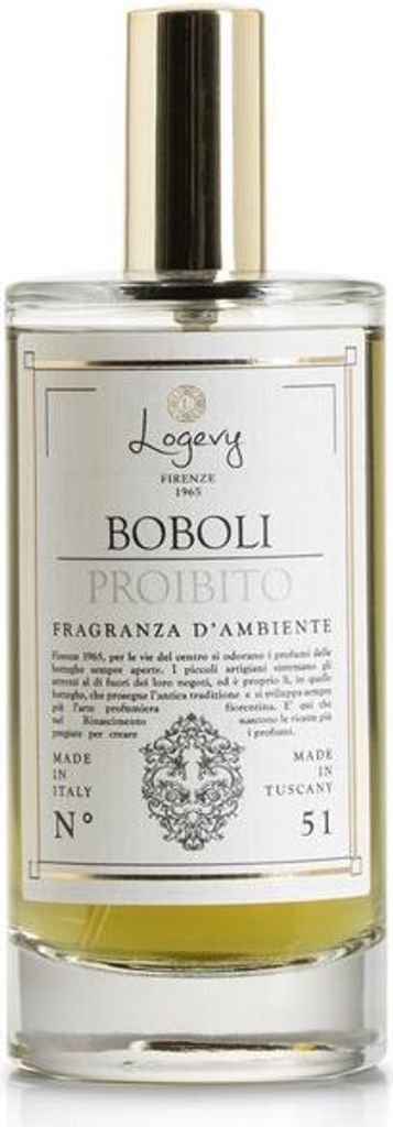 Logevy – Raumspray – Boboli Proibito – 100 ml – Würzige Noten von Ingwer, Kreuzkümmel und Kardamom