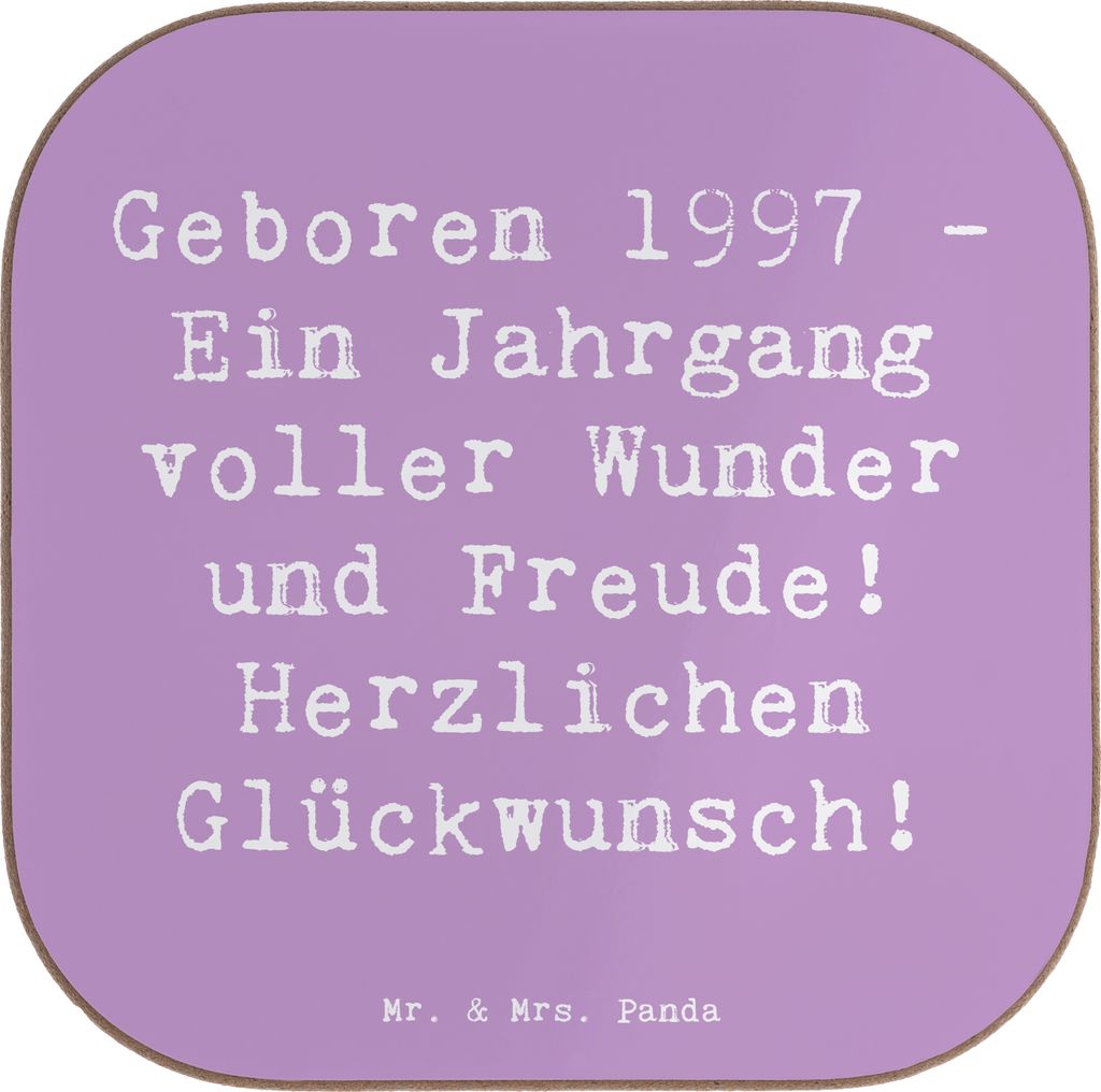 Mr. & Mrs. Panda Tischschoner Spruch 1997 Geburtstag - Lavendeltraum - Geschenk, Coaster, Geburtstagsgeschenke, Jahrgang, Geburtstagsfreude, Geburt...