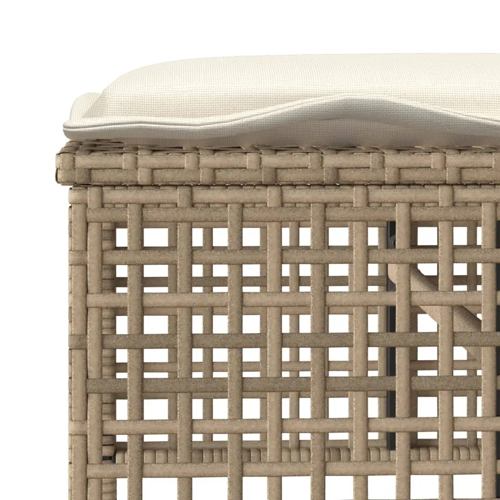 Aménagement jardin : ensemble 4 canapés beige polyrotin et table verre - 9