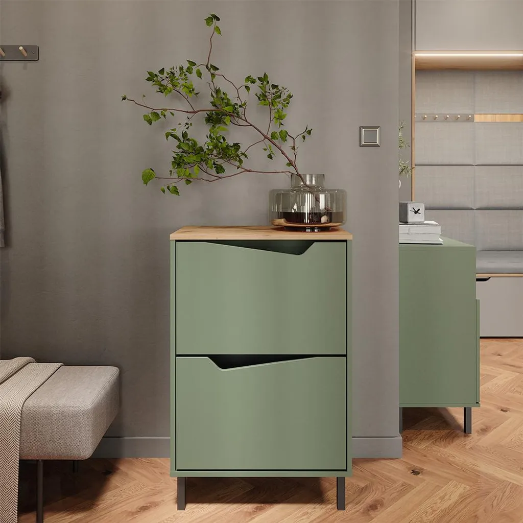 Offerta Scarpiera Vicco Marelle Verde/Artigianale | Mobile 2 Ante 60cm