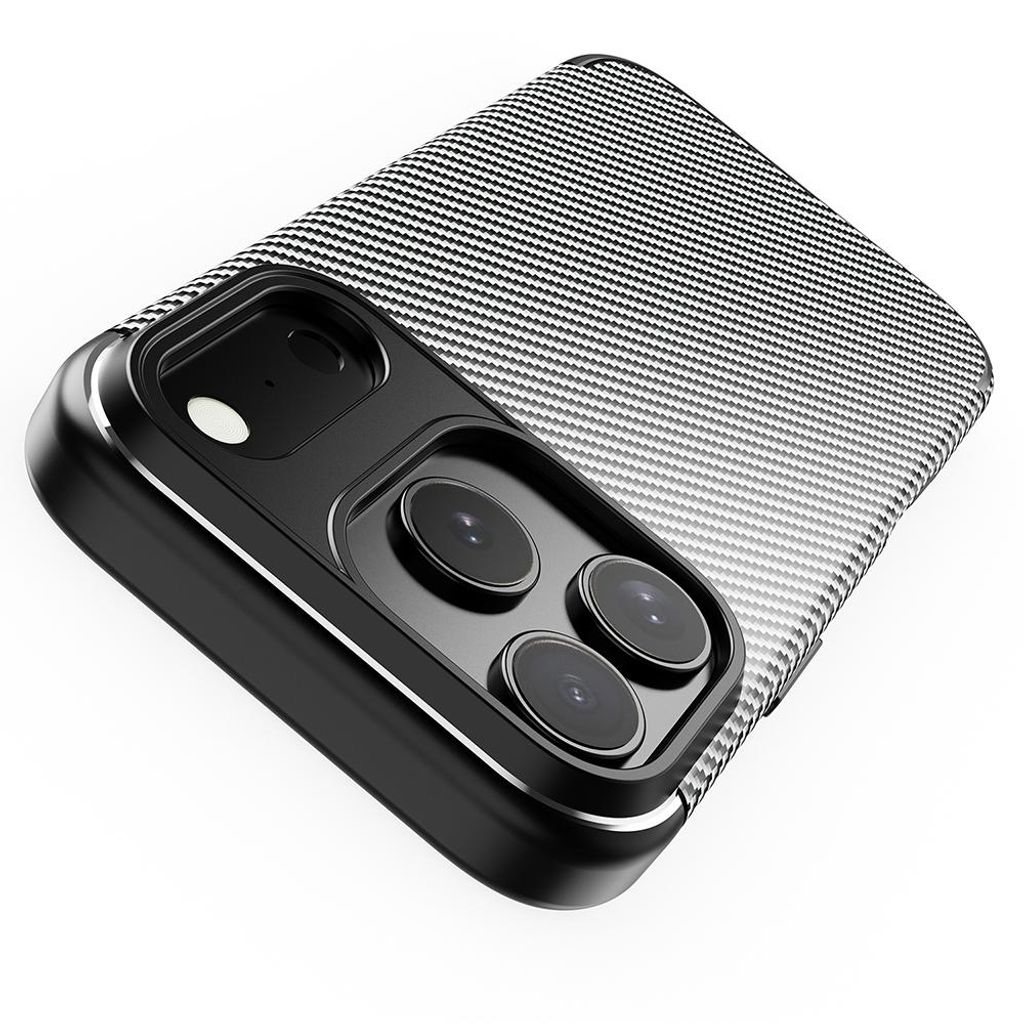 AVANA iPhone 17 Pro Max Hülle Silikon Schutzhülle Slim Case Schwarz Carbon Optik