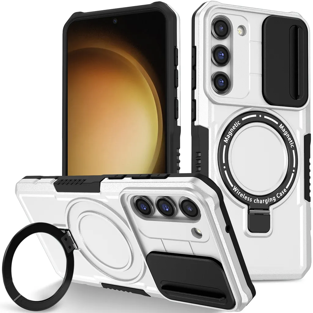 Cover MagSafe Samsung S23+ Trasparente Anti-Ingiallimento Bianco