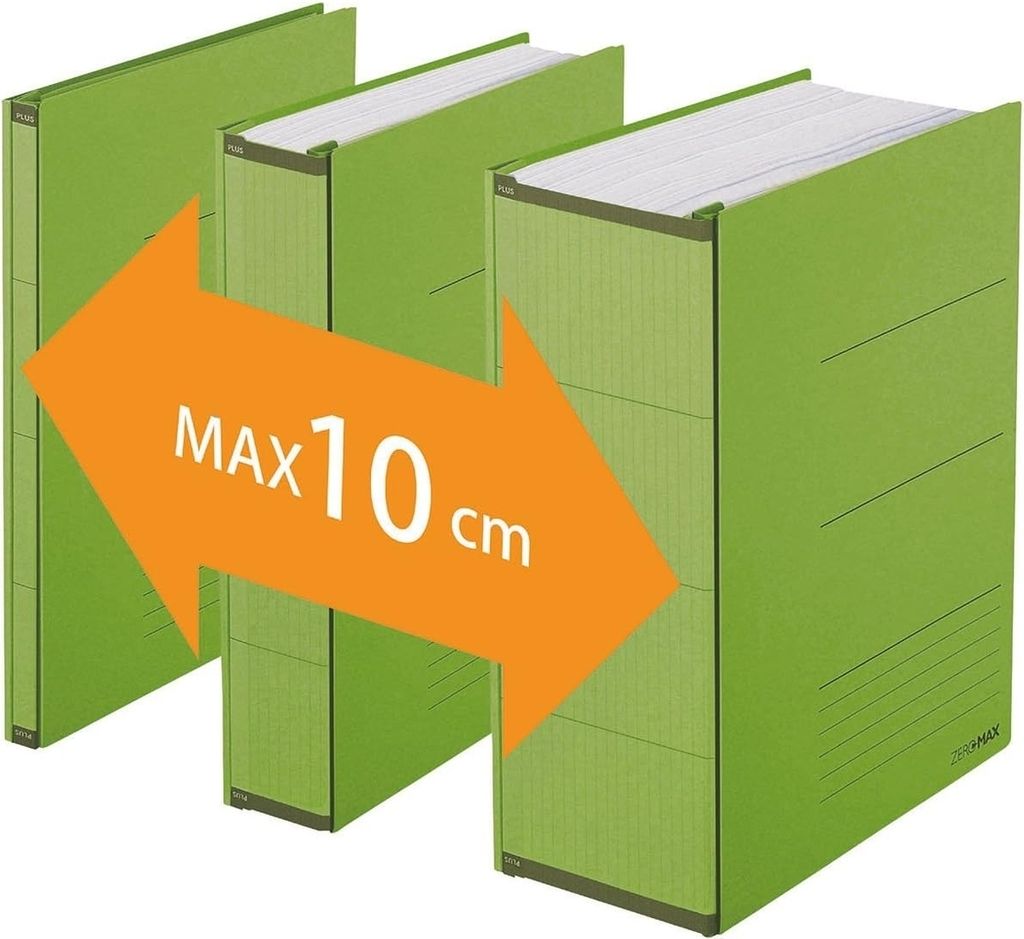 PLUS JAPAN Archivierungsordner ZEROMAX A4 breit grün