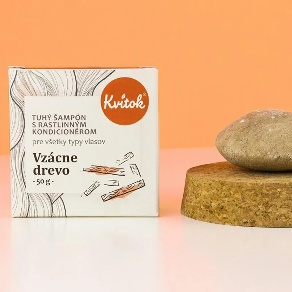 Shampooing solide 2 en 1 cheveux foncés galet de 50g Rare Wood