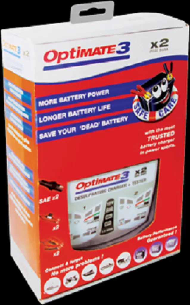 Chargeur Optimate 3x2 TecMate : Station de Charge Double pour Batterie