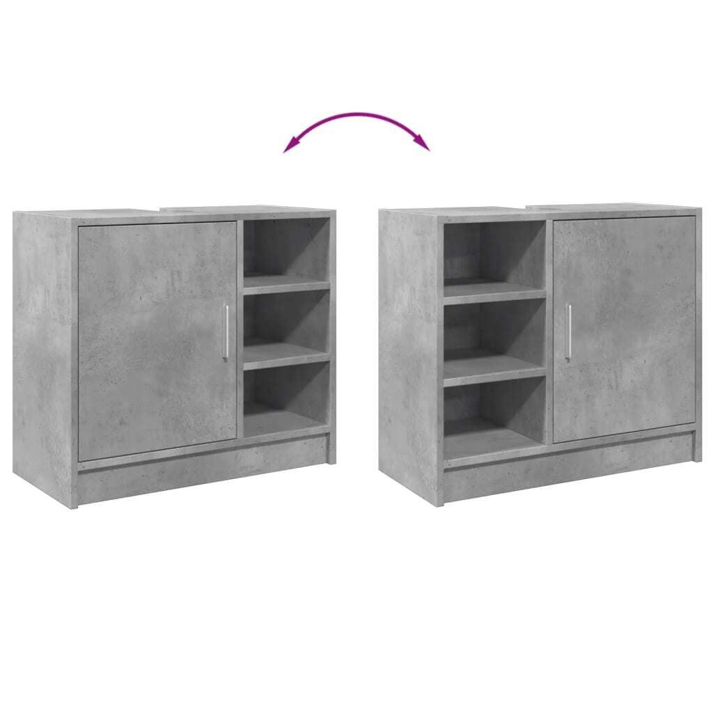vidaXL Waschbeckenunterschrank Betongrau 63x29x55 cm Produktbild 2