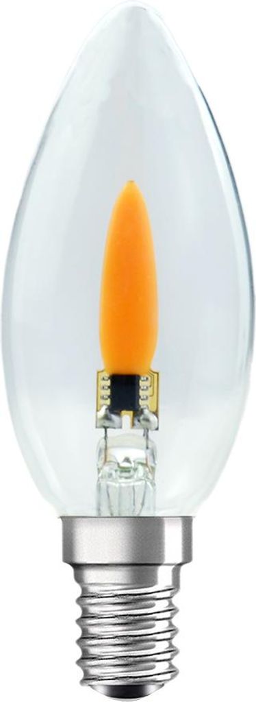 LED Filament Leuchtmittel Kerze 1W E14 klar Flackerlicht Produktbild 