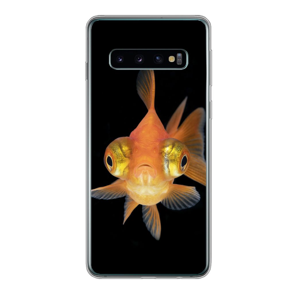 MuchoWow Handyhülle Schutzhülle Hülle für Samsung Galaxy S10 Goldfisch - Meerestiere - Augen Silikon Softcase Handy Hülle - Handytasche