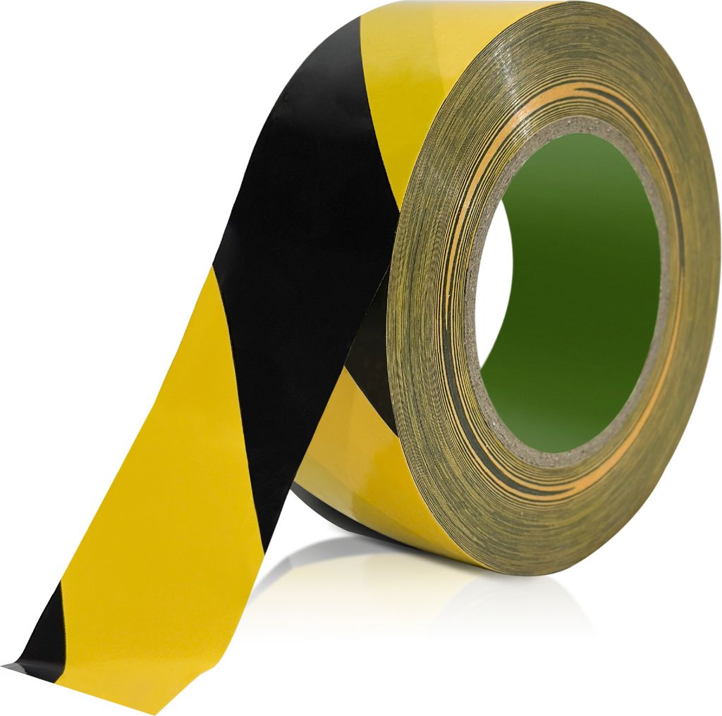Absperrband Warnband Signal Markierungsklebeband selbstklebendes Warnband, 4.8cm x 100m (Gelb Schwarz)