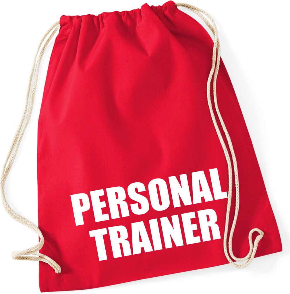 Huuraa Turnbeutel Personal Trainer Training 12 Liter Classic Red Baumwolle Rucksack Geschenkidee