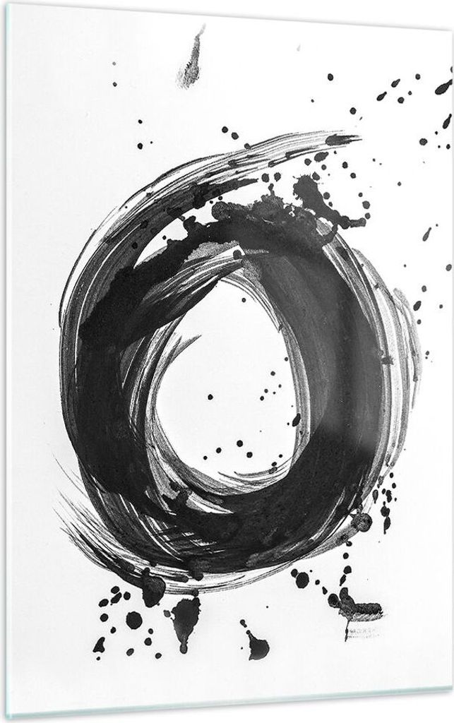 Bilder auf glas - Einteilig - Abstraktion Rad Aquarell - 50x70cm - Glasbilder - Wandbilder - Bilder - zum Aufhängen bereit - Wanddekoration aus Gl...