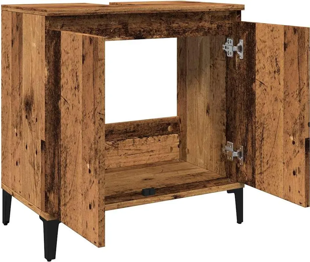 Meuble de Rangement sous Évier Aspect Bois pour Optimisation d'Espace