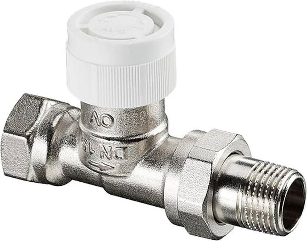 A single plumbing valve on a white background.
