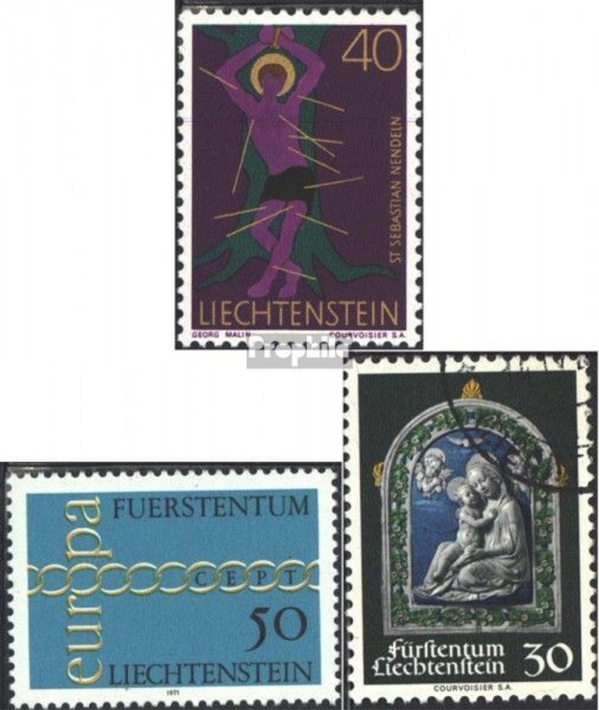 Briefmarken Liechtenstein 1971 Mi 543,545,555 (kompl.Ausg.) postfrisch Sondermarken