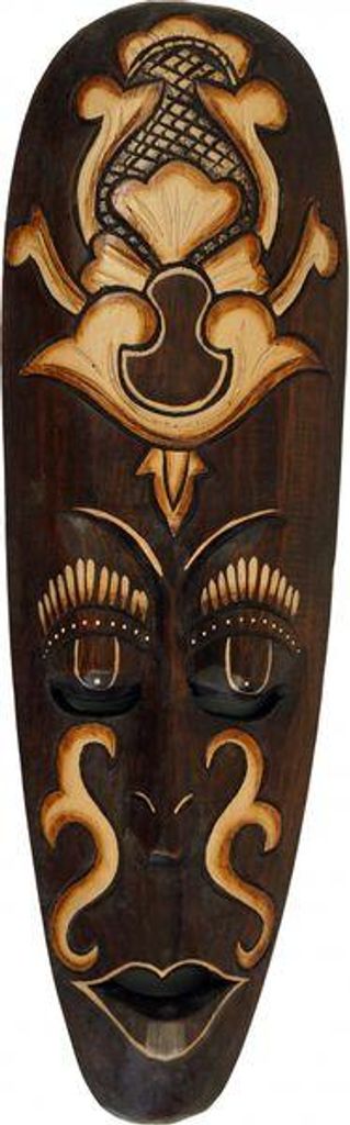 Maske BOGUS aus Holz, Größe 50 cm, Holz-Maske aus Bali, Wandmaske