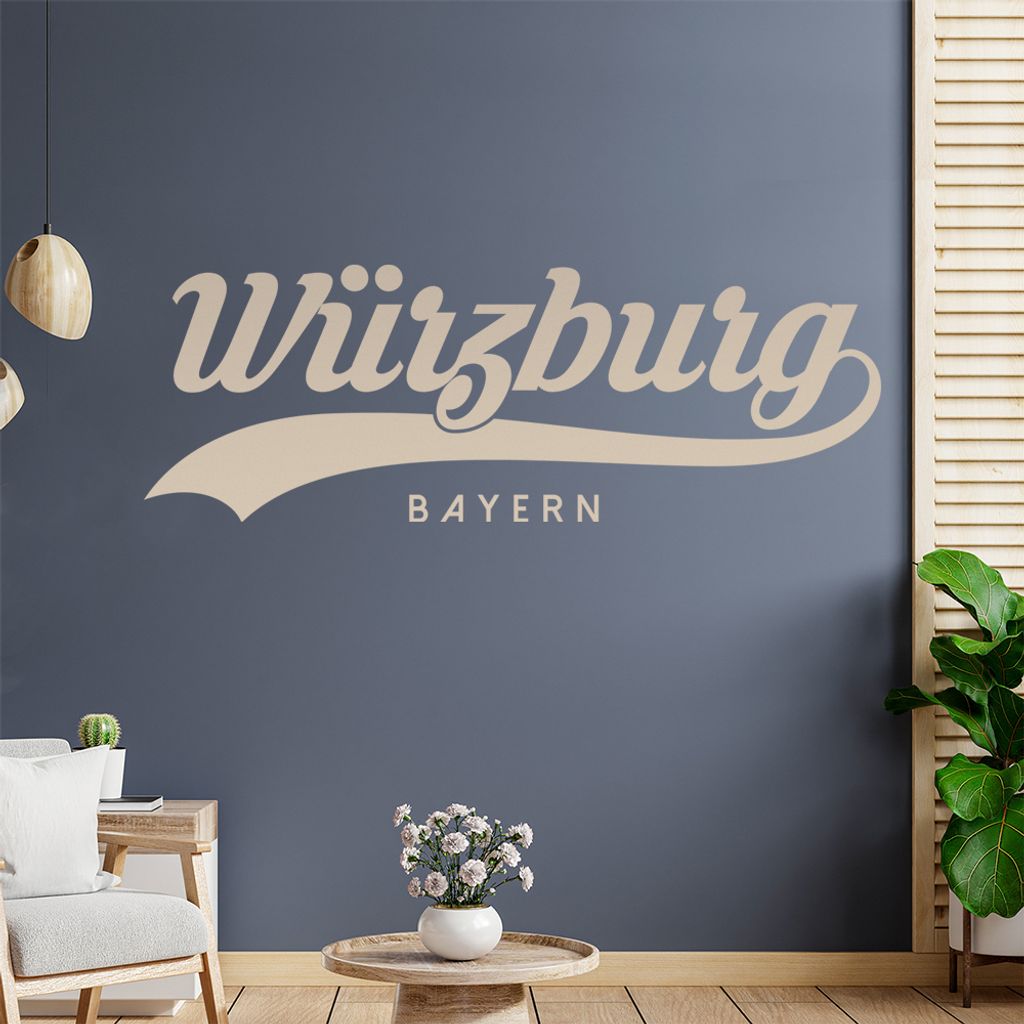 Würzburg Bayern Wandtattoo Wandaufkleber Wall Sticker - Dekoration, Küche, Wohnzimmer, Schlafzimmer, Badezimmer