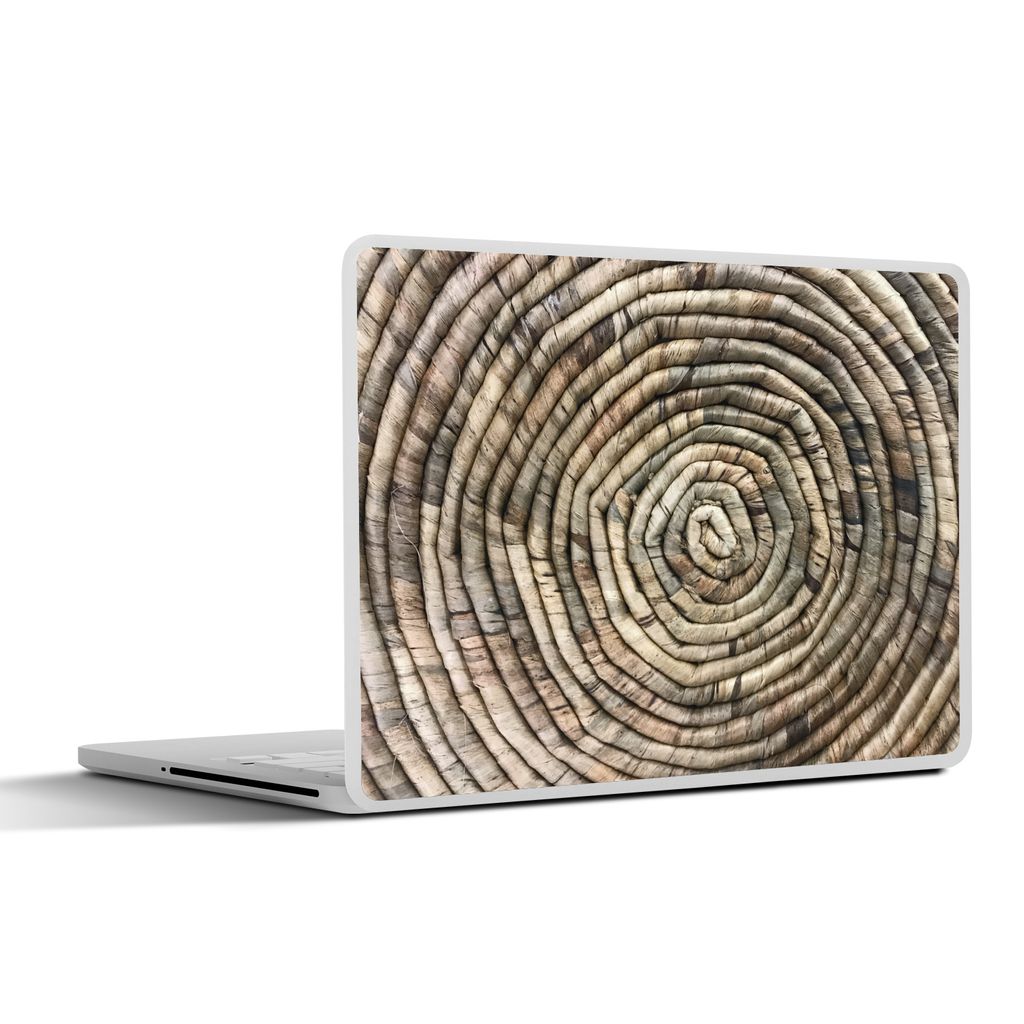 MuchoWow Laptop Aufkleber Sticker Cover Kreis - Schilf - Korb 40x30 cm - Laptop Dekoration - Selbstklebend
