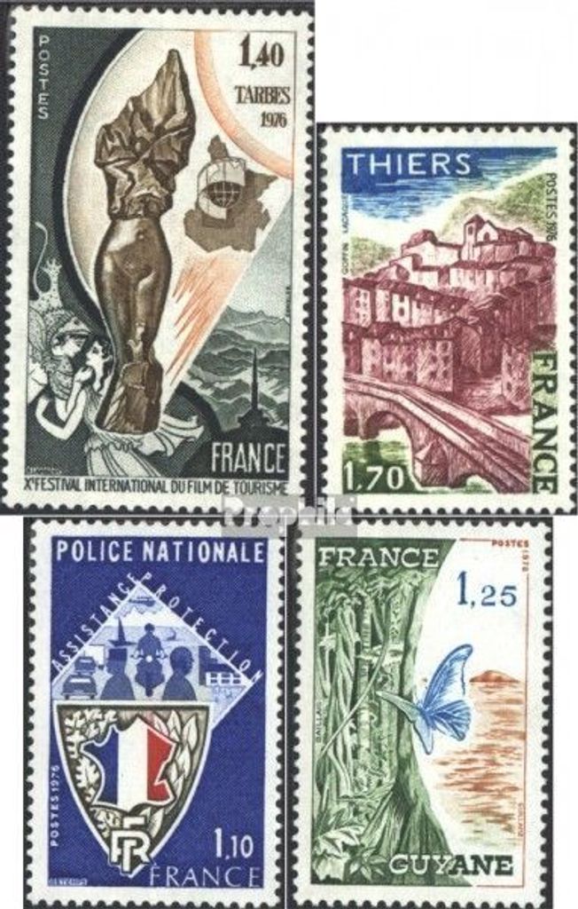 Briefmarken Frankreich 1976 Mi 1993,1994,1995,1996 (kompl.Ausg.) gestempelt Reisefilme