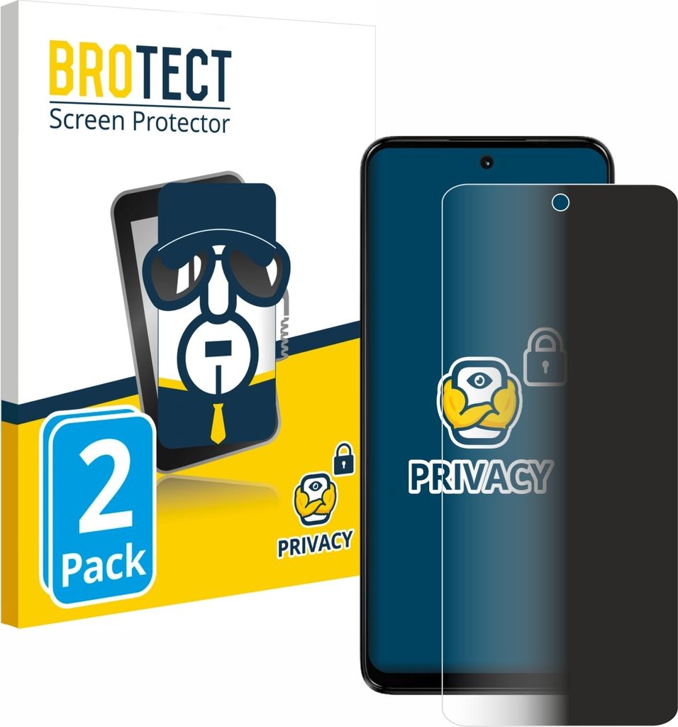 2x BROTECT Sichtschutzfolie für Motorola Moto G14 Anti-Spy Privacy Sichtschutz Blickschutz Folie Blaulicht-Schutz