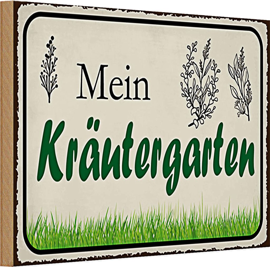 Holzschild Spruch 30x20cm mein Kräutergarten Garten