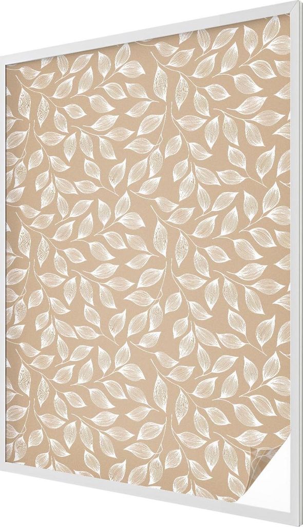 Buntglas Fensterfolie – 146x100 cm – Stained-Glass Design – blickdichte dekorative Sichtschutzfolie – selbstklebend, UV-Schutz – Blätter...