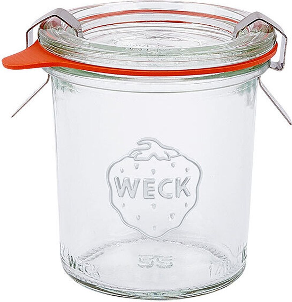 48x Weck Glas Mini-Sturzglas mit Deckel Dichtungsring und je 2 Klammern Overturn 140 ml