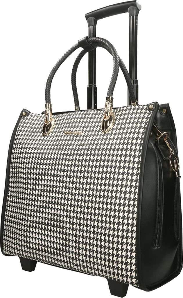 Damen Laptop Aktentrolley Tasche Groß Schwarz-Weiß Bowatex Produktbild 