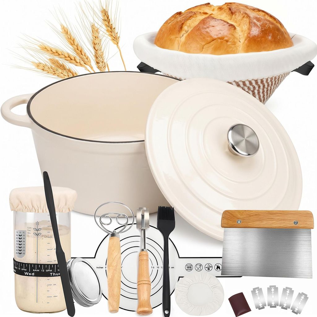 Brotbackset mit Gusseisentopf 4,6 L Ø 26 cm, emaillierter Produktbild 