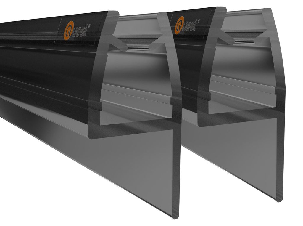 Seitliche Duschdichtung 200 cm, für Glas 6-8 mm, schwarz Produktbild 