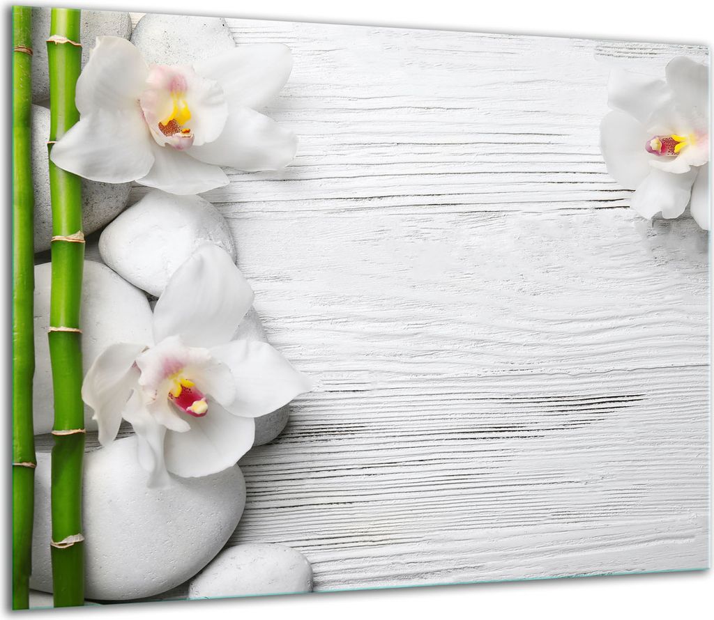Herdabdeckplatten Glaskeramikkochfeld-Abdeckung Spritzschutz Glas 60x52cm Blumen