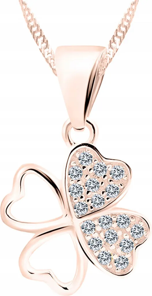 Collana dorata con quadrifoglio in argento 925