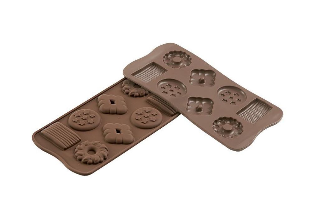 Backform Schokoladenform Pralinenform Silikon BISCUITS Layout 2x4=8 Mulden a 7ml Antihaft Lebensmittelecht BPA-frei für Backofen/Mikrowelle/Freezer