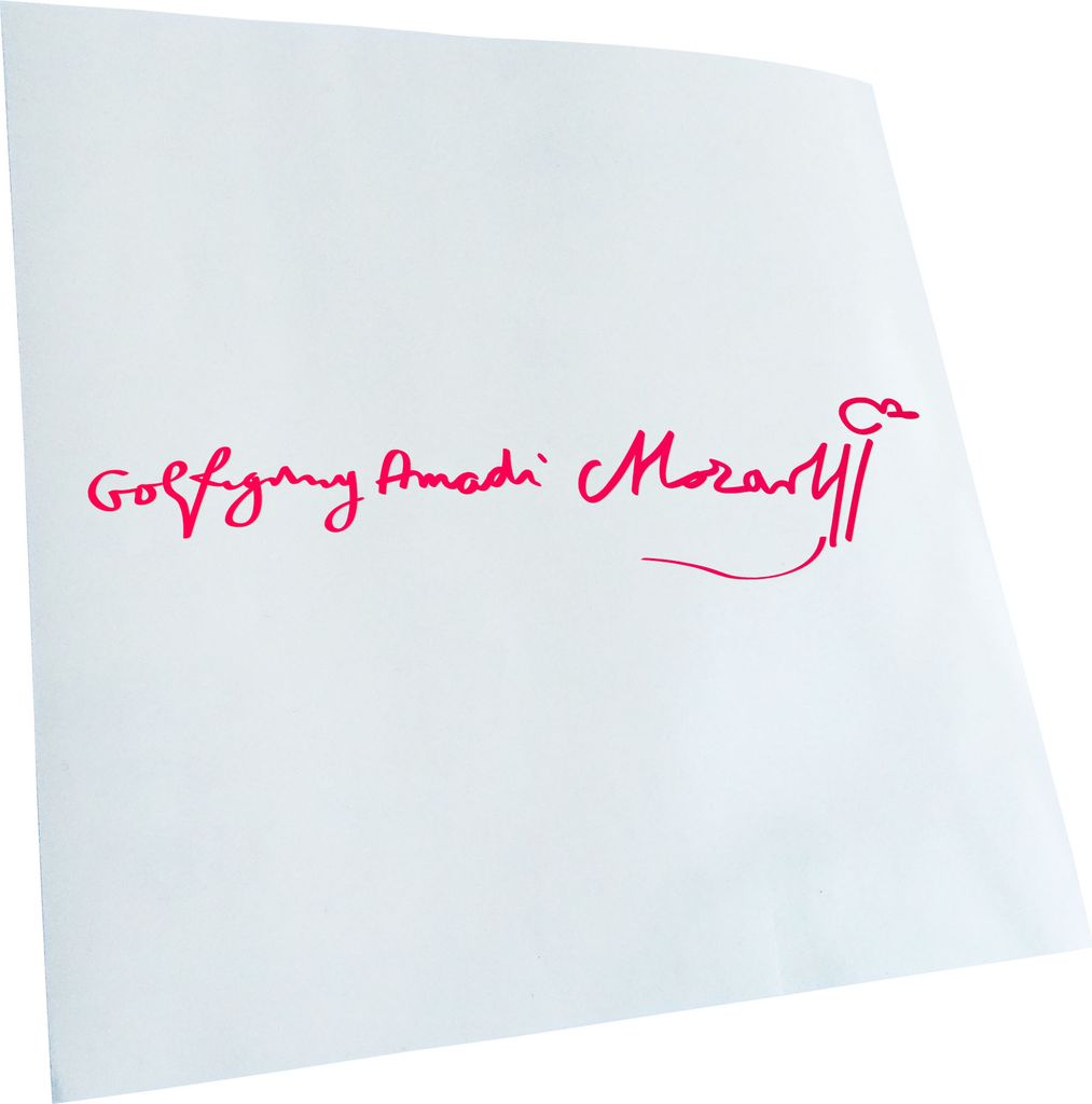 Kiwistar - Autoaufkleber - Wolfgang Amadeus Mozart - Neonpink - 60x13cm - Aufkleber für Auto, Laptop, Fahrrad, LKW, Motorrad mehrfarbig JDM Decal ...