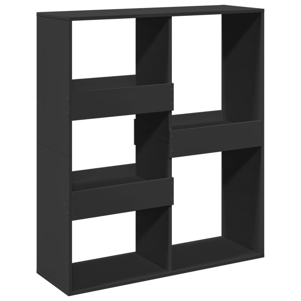(Robust Möbel)Leiterregal Landhaus-Stil - Standregal Langlebiges - Raumteiler Schwarz 100x33x115cm Holzwerkstoff - Bücherregale DEMöbel808633