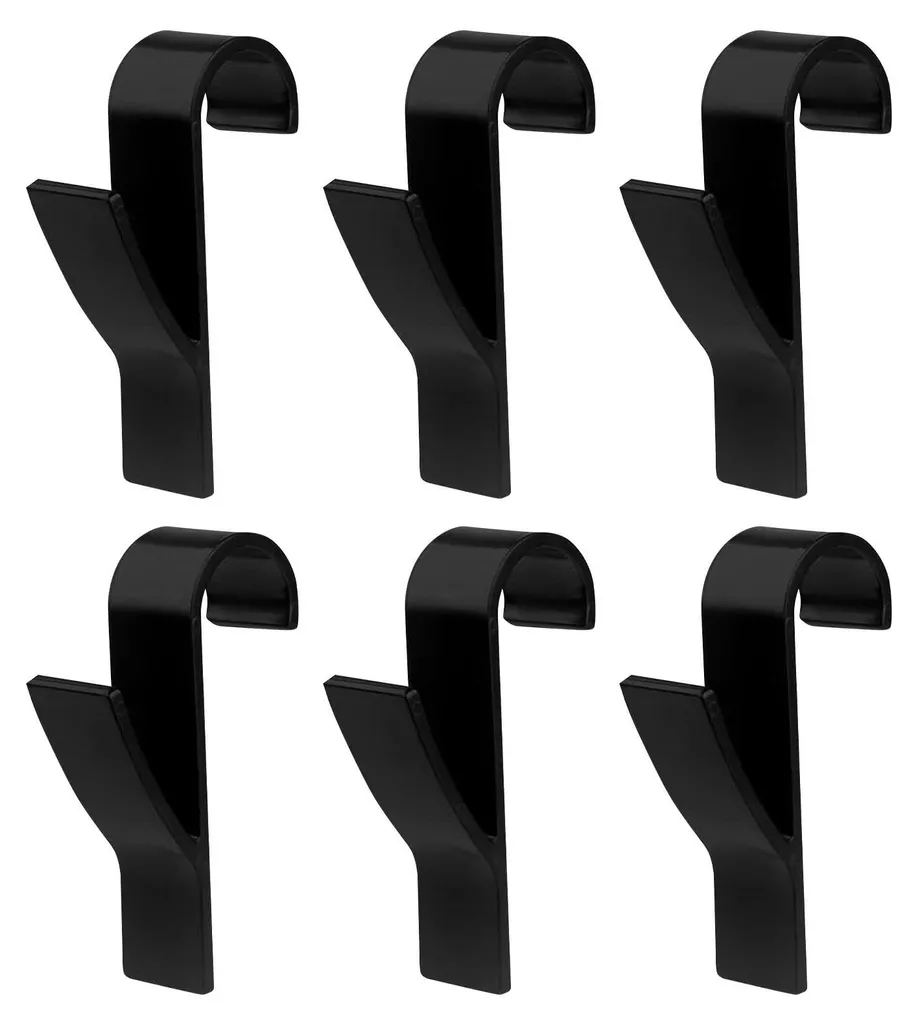 Patère de Radiateur Sèche-Serviette Noir pour Salle de Bain - 6 Pièces