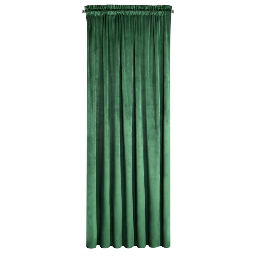 Rideau Salon Velours Vert Foncé 140x300 cm Prêt à Poser Design