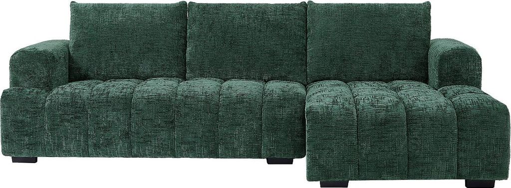 Ecksofa - Ecke rechts - Strukturstoff - Grün - BENOLA