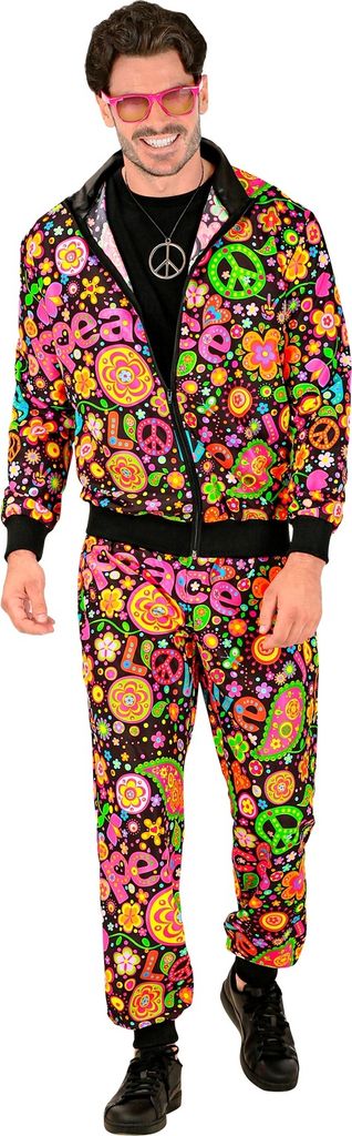 80er Jahre Hippie Trainingsanzug Gr. S-XXL – Uni - Peace XL Produktbild 