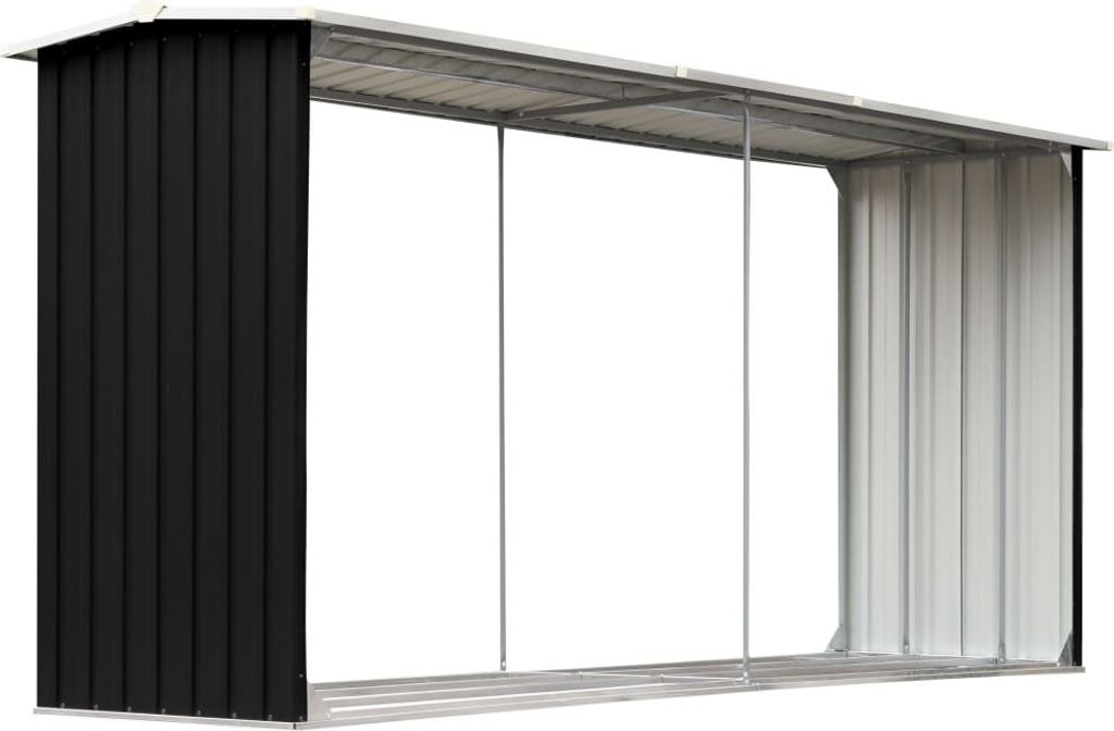 Brennholzlager Verzinkter Stahl 330 x 92 x 153 cm Anthrazit