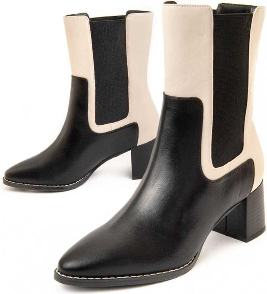Montevita Stiefelette mit Absatz, Modell Calig4, Schwarz
