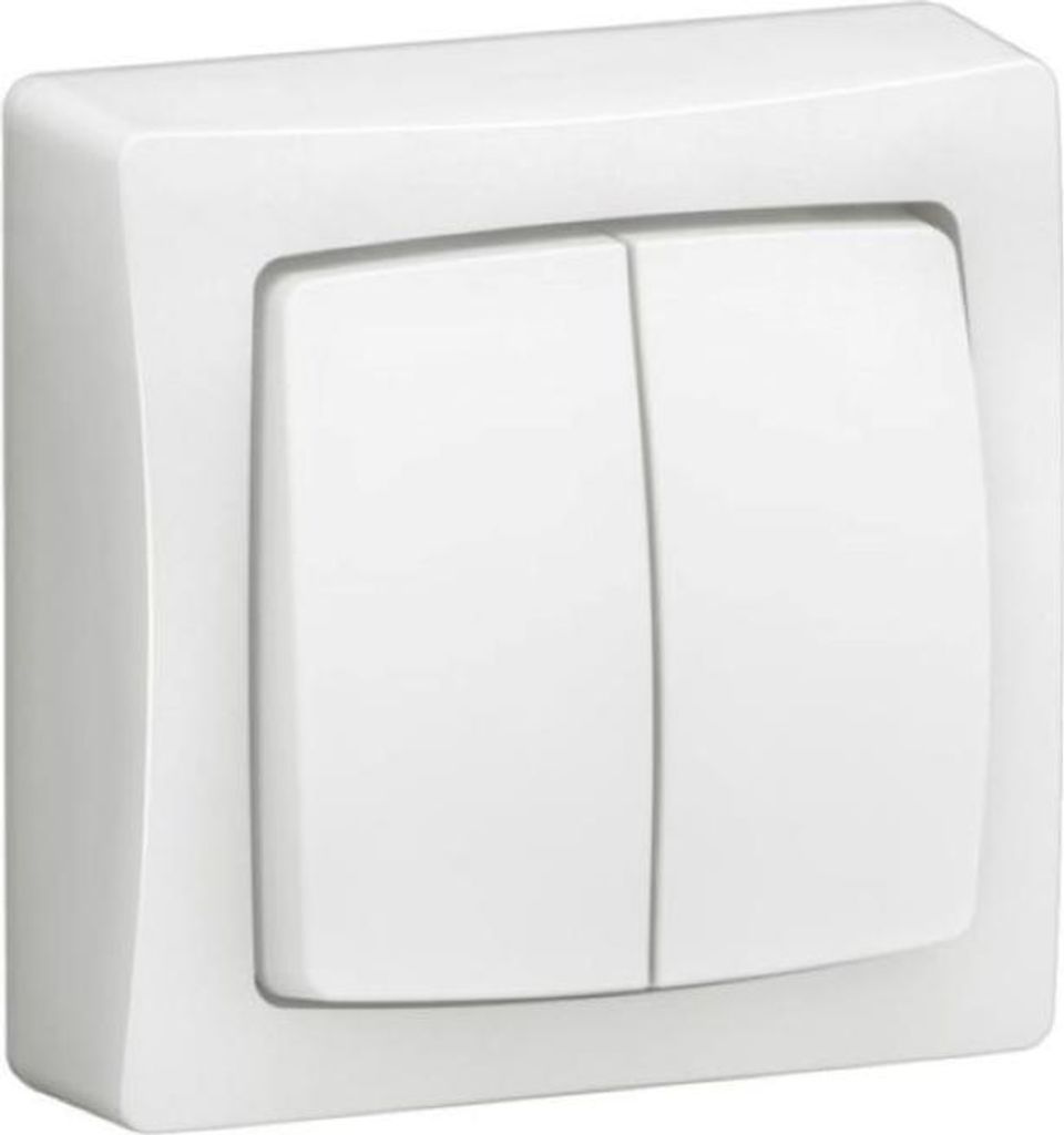 Legrand OTEO Universalschalter 10A mit Steckklemmen Aufputz / Zweifach-Taster weiß 086020L