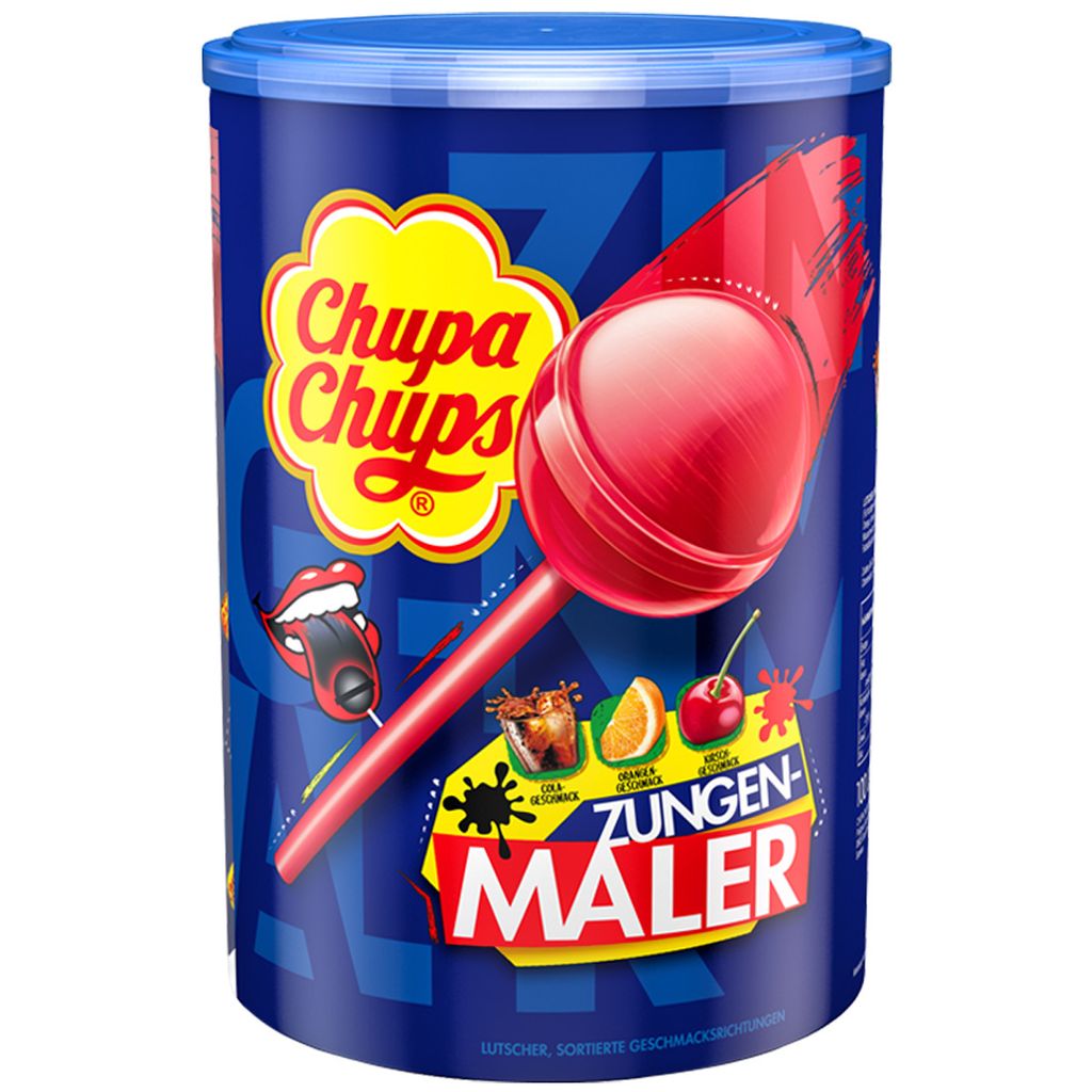 Chupa Chups Tongue Painter Cherry Orange Cola fruity 100s Zdjęcie produktu 