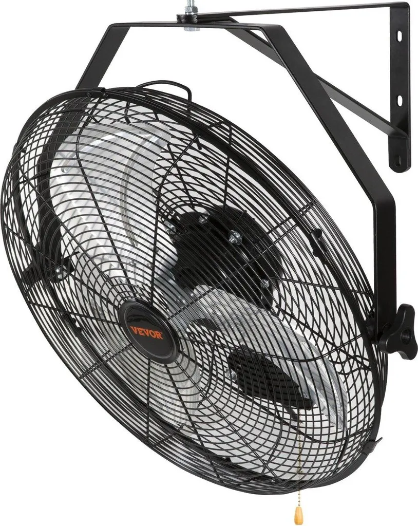 Ventilatore Parete Vintage Metallo 44,6 cm 3 Velocità Design Industrial