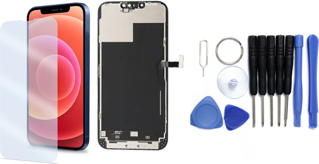 Display für iPhone Ersatzdisplay, Ersatzbildschirm mit Rahmen – LCD/OLED Display für iPhone optional mit Werkzeugset – IPhone 13 Pro Max / W...