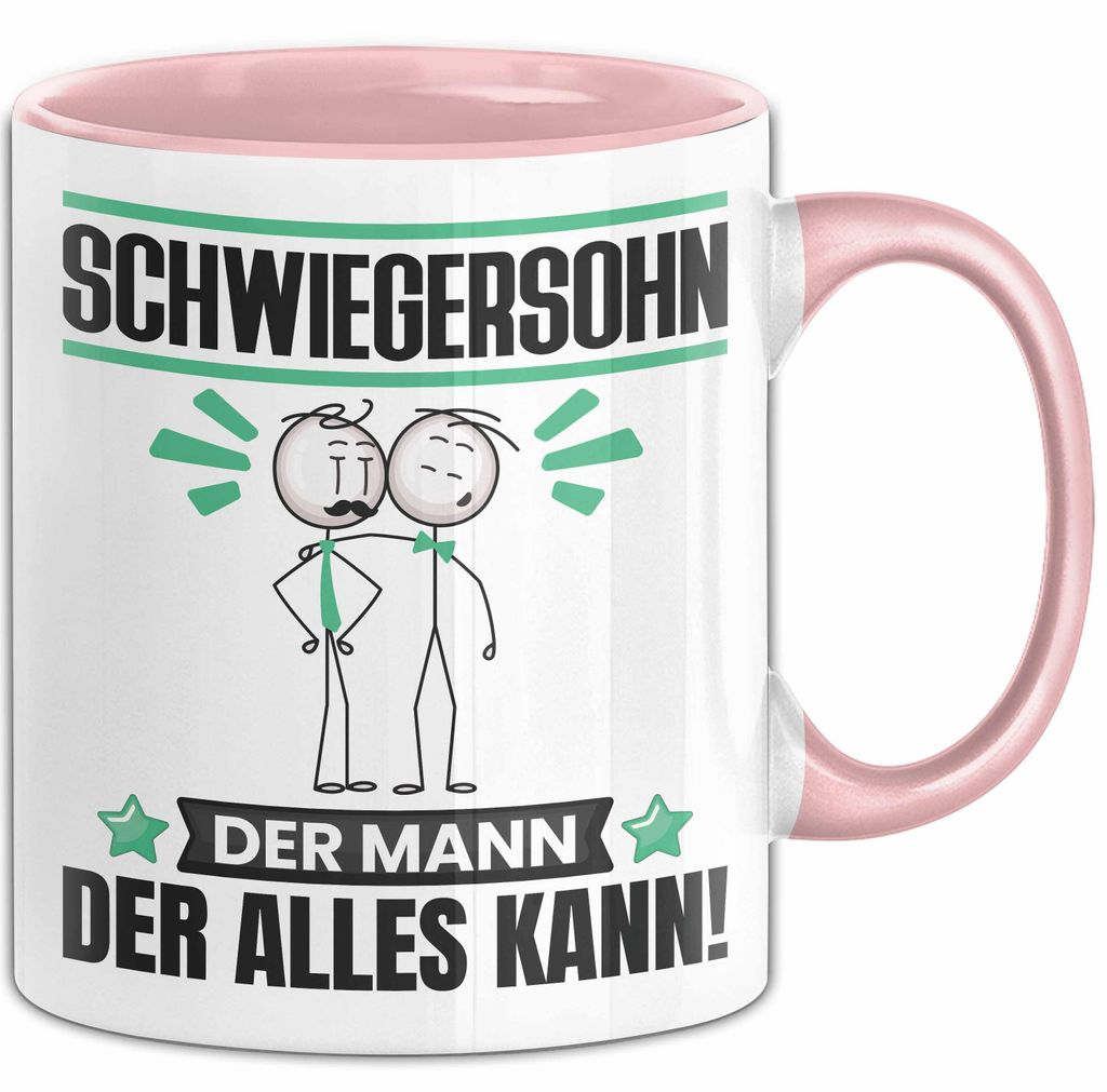 Schwiegersohn Tasse Geschenk für Schwiegersohn Der Mann Der Alles Kann Geschenkidee zum Geburtstag (Rosa)
