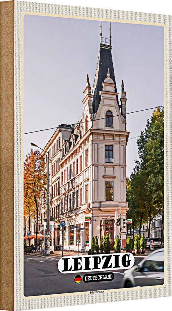 Holzschild Städte Leipzig Südvorstadt Gebäude 20x30cm