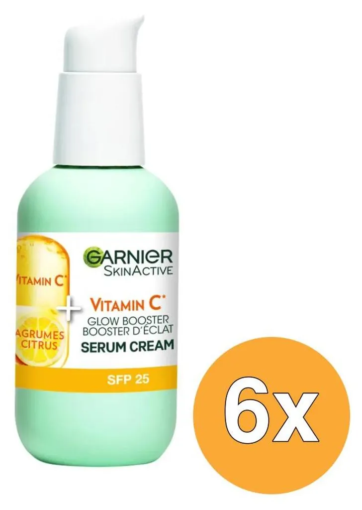 Crème-Sérum Illuminatrice Garnier à la Vitamine C - Soin Visage 6x50ml