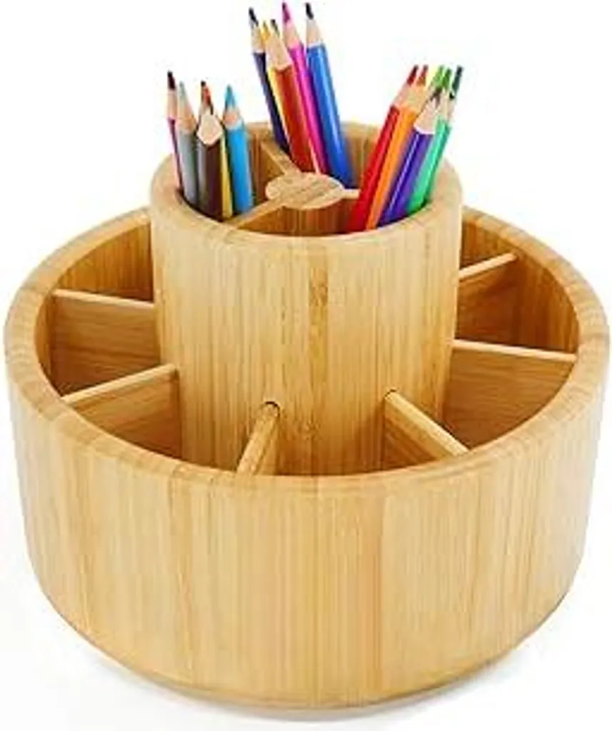 Utoplike Organizer da Ufficio Girevole 360° in Bamboo - Design Moderno