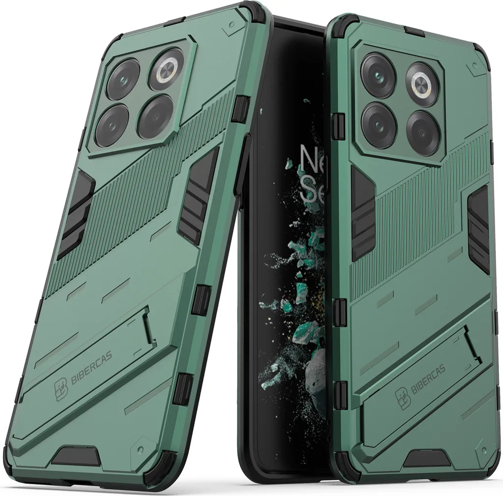 Cover Ibrida OnePlus 10T Verde - Funzione Stand e Protezione PC/TPU